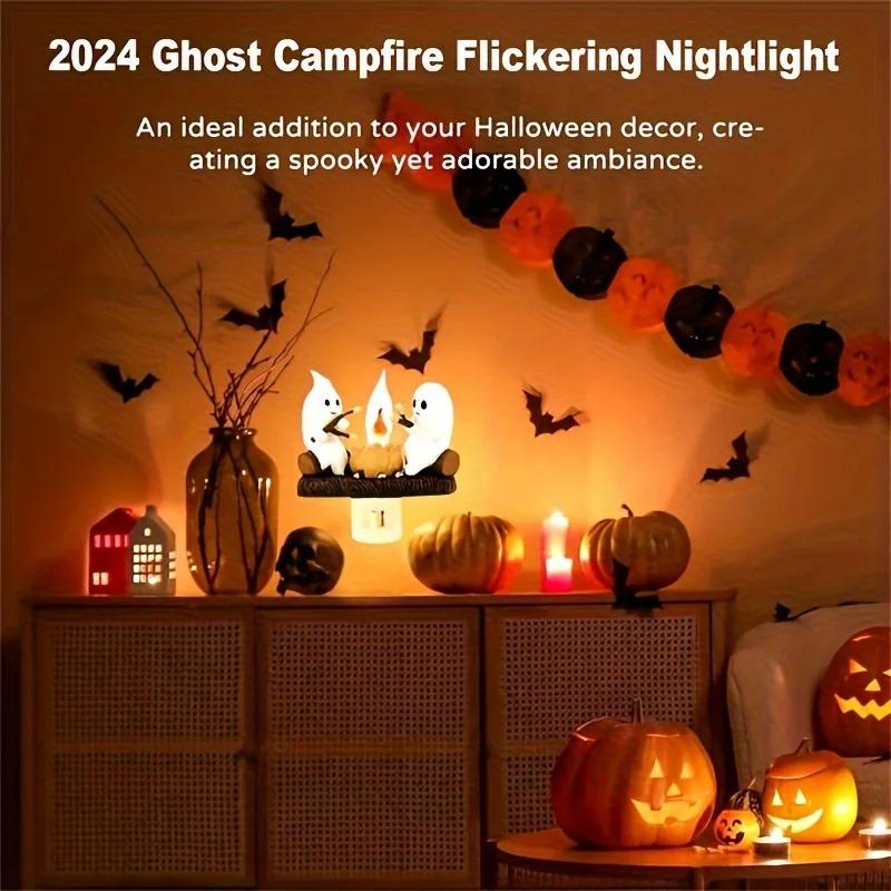 110V 220V Halloween Ghost Bonfire twinkling night light, 3D LED campfire night light,Halloween interior cute decoration