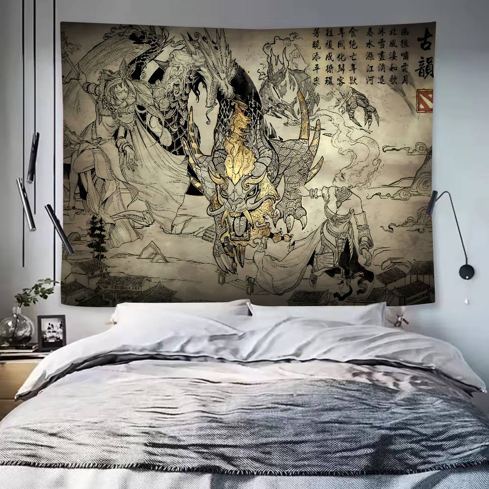 Large Cool Fashion XL Dota 2 Gaming Tapestry Popular Room Decoration Wall Tapestry Art Room Home Decor Wall Art Decor