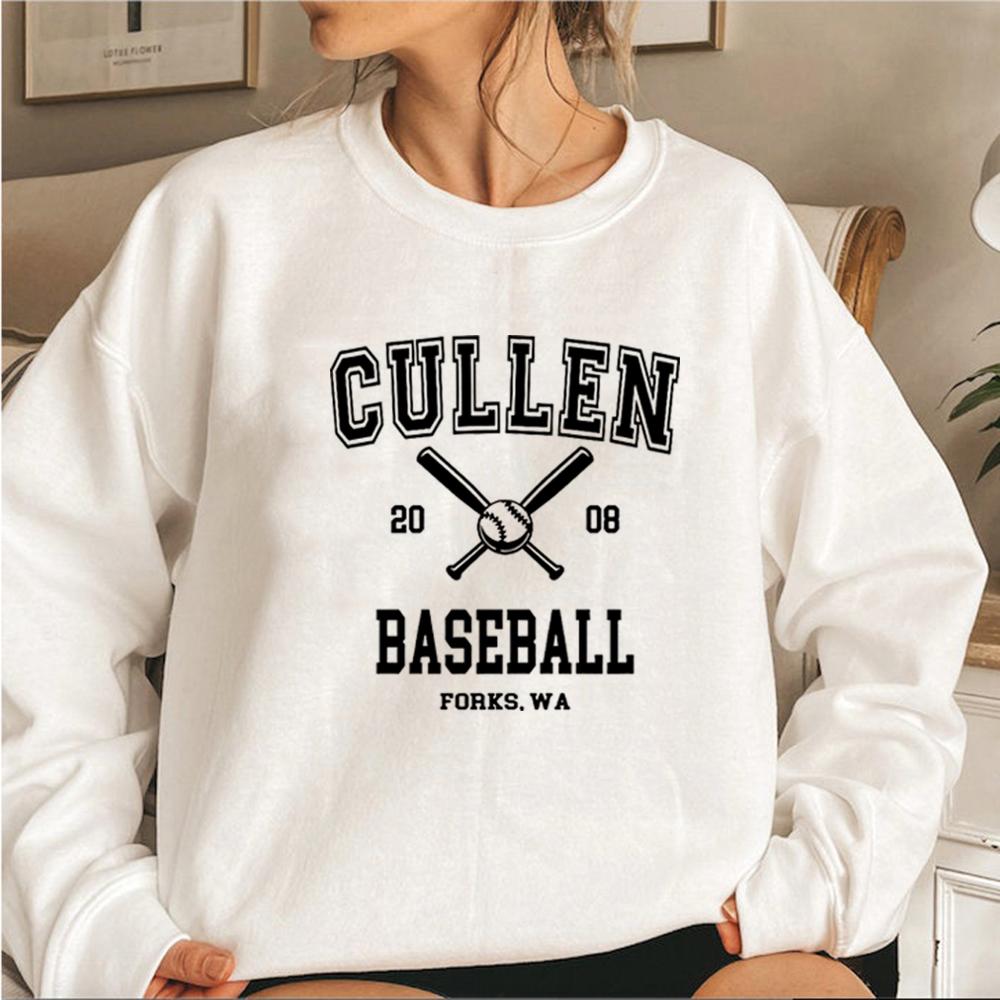 

Толстовка с капюшоном Twilight Forks Hoodie Cullen Baseball Crewneck Sweatshirts Twilight Inspired Fan Gift Women Graphic Hoodie Casual Top M белый