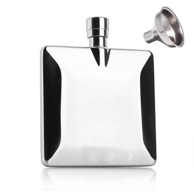 4oz Flat Vodka Hip Flask Nerezová ocel Přenosná + Nálevka 4ks 30ml Shot Cup Camping Flagons Láhev na whisky pro muže Dárek