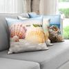 Beach Decoration Pillowcase Natural Landscape Starfish Conch Shell Printing Pillow Home  Sofa Cushion Cover 45x45cm