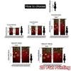2D Flat Printing  JIT 2pcs   Curtains (Without Rod) Festive Garland Print Popular Curtains Durable Polyester Curtains Gifts