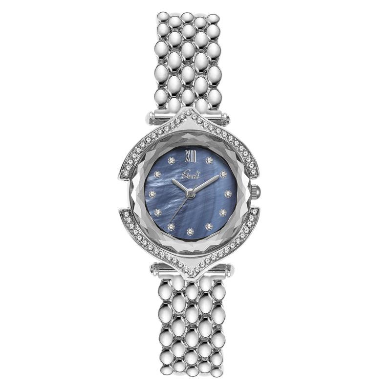 Steel Belt Watch Women'S Diamond-Encrusted Alloy Quartz Watch Niche Light Luxury Waterproof Watch