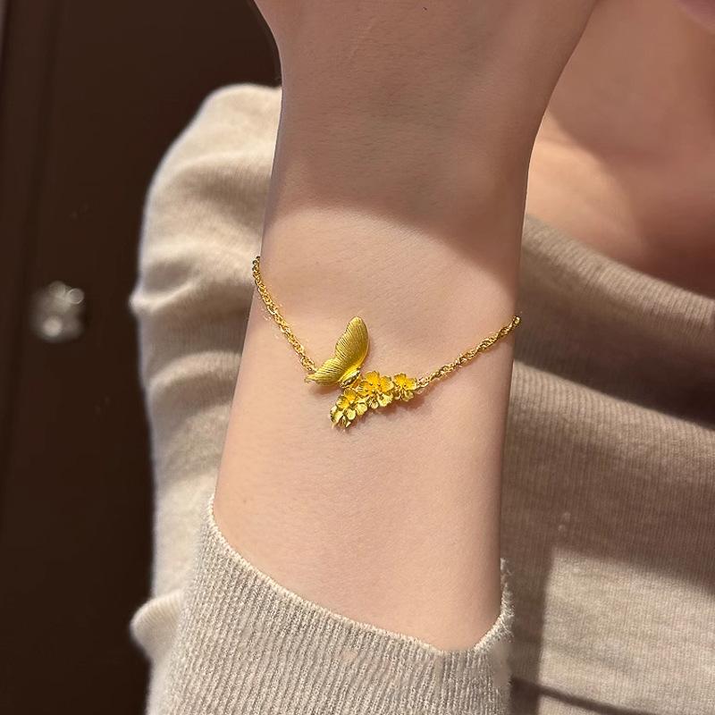 

Браслет-подвеска в виде цветка бабочки, ретро, легкая роскошь, элегантный темперамент, нишевая мода, ювелирные изделия с высоким чувством стиля, женский