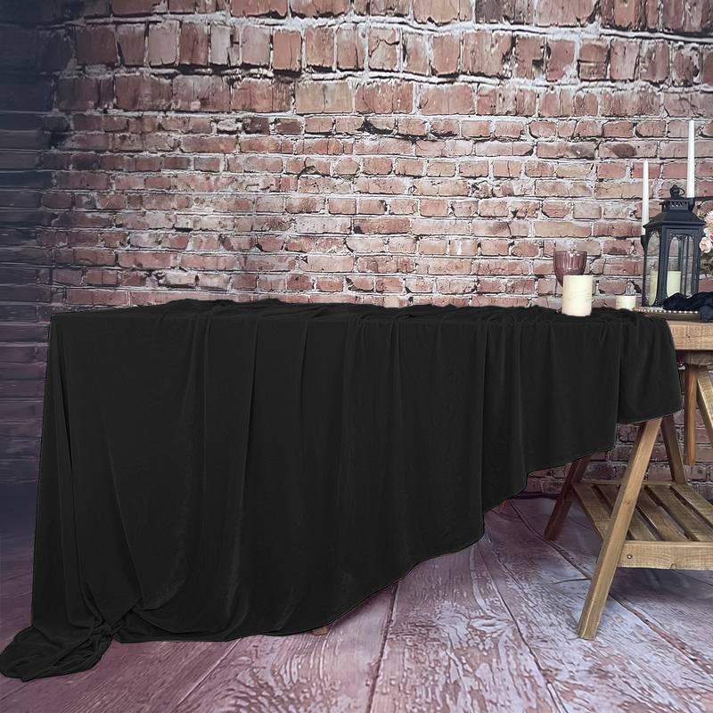 Matt Velvet Black Tablecloth For Table 140X240Cm