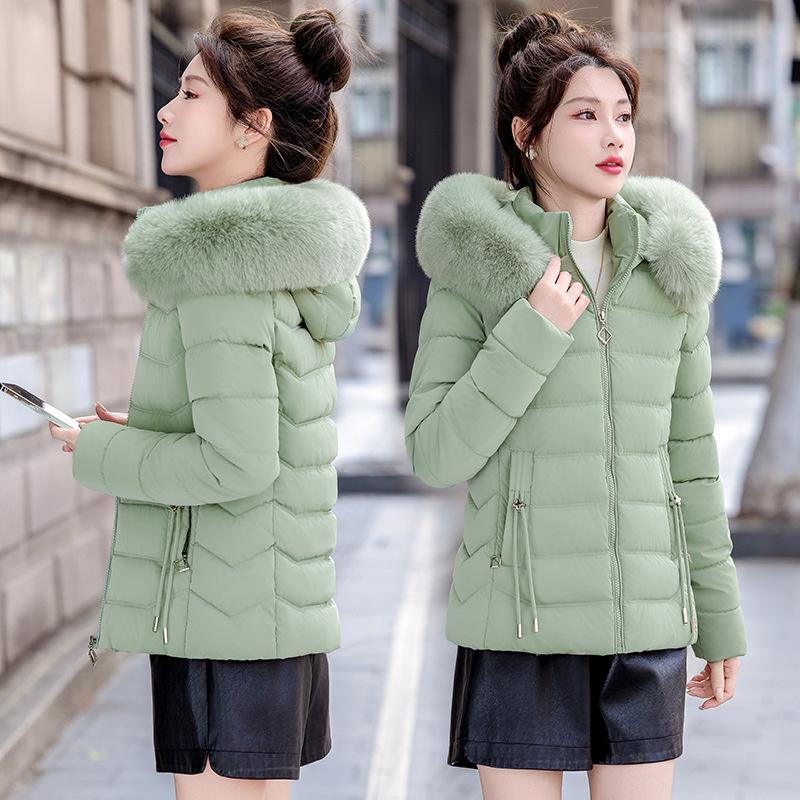 Winter New Cotton-padded Clothes Women's Korean Version Slim-fitting Women's Cotton-padded Clothes Short Fur-collared Cotton-padded Clothes Women's