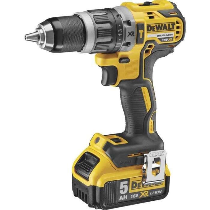 Pack 2 outils 18V XR (DCD796 + DCG405) + 2 batteries 5Ah + chargeur + coffret T-STAK - DEWALT