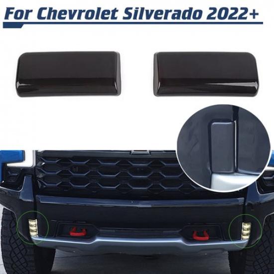 Smoked Front Fog Light Lamp Cover Trim Panel Guard For Chevy Silverado -2025