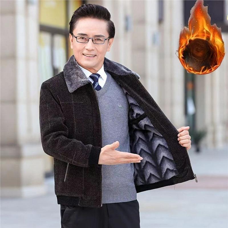 

Мужское зимнее теплое пальто с флисовой хлопковой курткой с хлопковой набивкой 195 коричневый