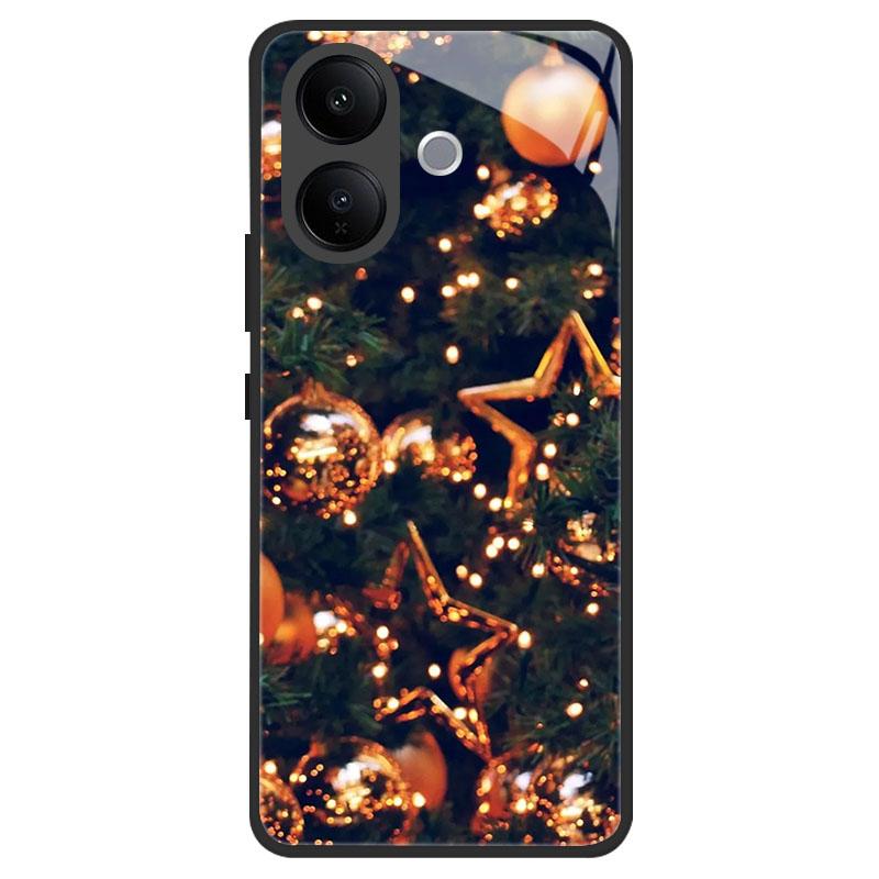 Tempered Glass Phone Case For Vivo V50 Lite VivoV50 VIVOV60 V40 V30 Lite Pro Shockproof Cover Christmas Painted Fundas Coque