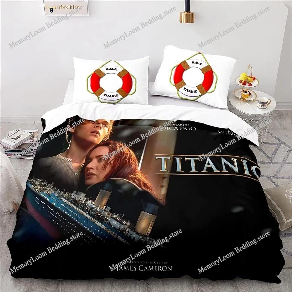 Movie Poster Cool Titanic Jack and Rose Bedding Set Single/Full/Queen Size 3D Print Duvet Cover Bedroom Decor Soft Set