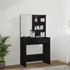 Makeup Table with LED Lights Black 74.5 x 40 x 141 cm