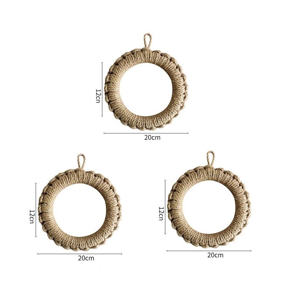 2Pcs Rustic Jute Woven Trivets Boho Hot Pads Thick Heat Resistant Round Rope Pot Holder for Cast Iron Skillet Table Decor