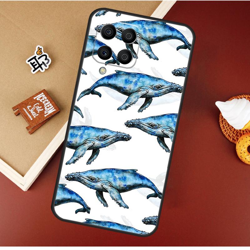 Blue Ocean Whales Pattern Case For Samsung Galaxy M21 M20 M23 M31 M11 M54 M14 M34 M13 M52 M32 M12 M16 M36 M56 M15 M55