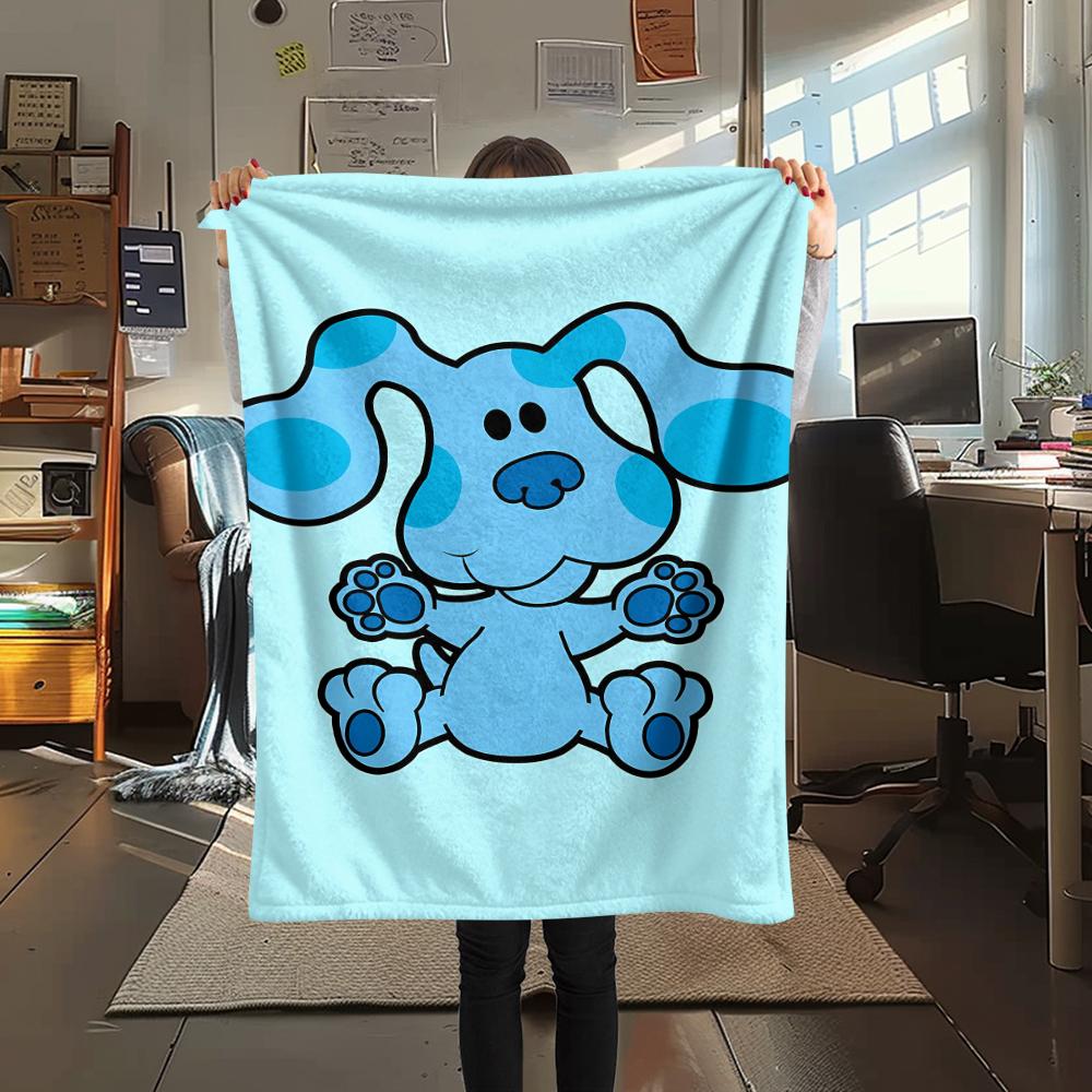 1 Manta de Franela con Estampado de Blue's Clues, Alta Calidad para Todas las Estaciones, Decoración del Hogar, Calidez y Comodidad, Perfecta para Regalos de Navidad