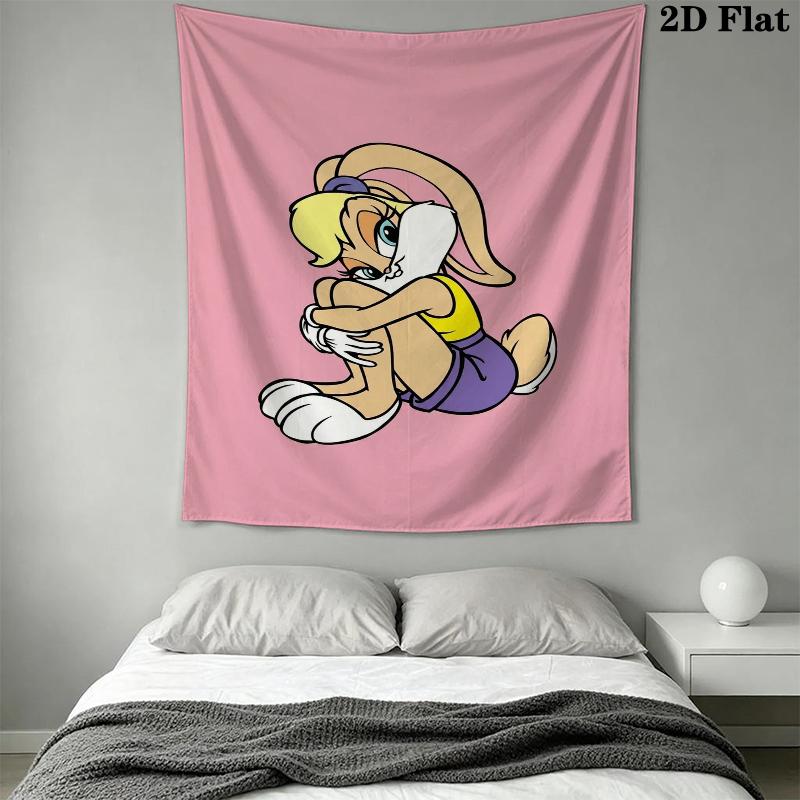 Bugs Bunny Wall Tapestry Aesthetic Wall Hanging Printed Fabric Blanket Decorative Tapestries for Bedroom Living Room Home Decor