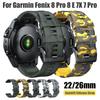 22/26mm Camouflage Silikon Uhrenarmband für Garmin Fenix 8 Pro E 8 7X 7/Instinct 2x/Tactix 8 7X/Forerunner 970 965 Uhrenarmbänder