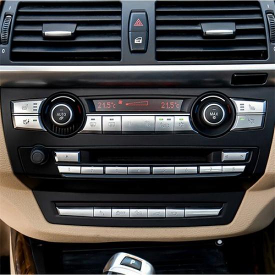 Matte Silver ABS Car Interior Air Conditioner Button Cover For BMW X5 X6 E70 E71