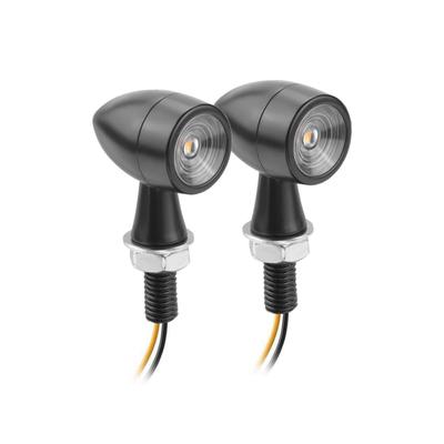 1 Pair Aluminum + Pc Lens Motorcycle  Led  Mini  Turn  Signal Waterproof Anti-scratch Retro Style
