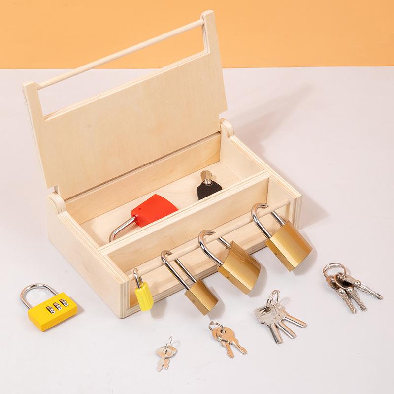 Open the unlock box Children's kindergarten Hands-on ability Early education Unlocking teaching aids Educational toys