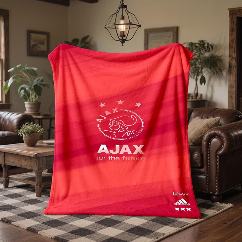 Ajax Amsterdam Print Flannel Blanket Soft Warm Sofa Bed Throw Blanket For Home Office Bedroom
