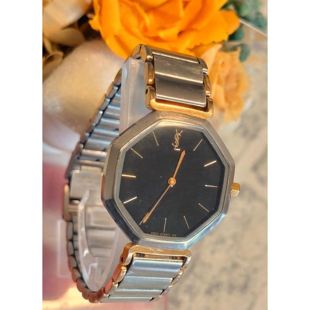 Used In operation Yves Saint Laurent Yves Saint Laurent ladies watch octagon combination color gold silver YSL