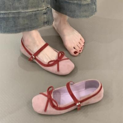 Gentle Fairy Wind Ballet Shoes 2025 Spring French Sweet Pink with Skirt Inner Height Increase Mary Jane Shoes