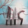 Decorative Bloody Axe Realistic Looking Plastic Halloween Fake Machetes Statue Sickle Knife Horror Cosplay Arm Prop For Home
