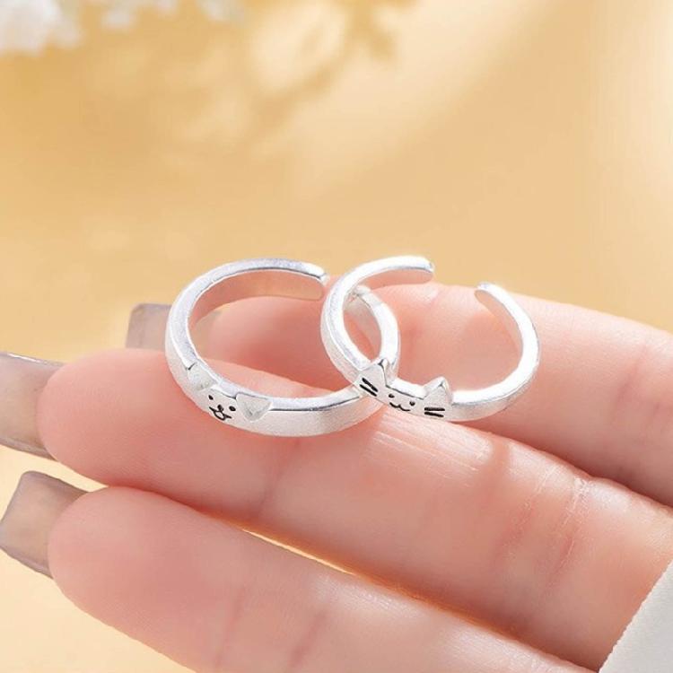 Fashionable Finger Rings Adornment Elegant Dog and Cat Shaped Rings for Couple