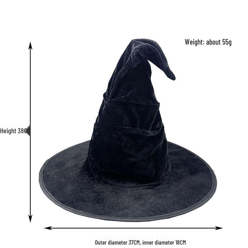 Hexe & Zauberer Maskenballhut für Kinder - Halloween Kostüm Spitzes Kopfschmuck