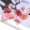 Temperament Yarn Flower Earrings Light Luxury Big Flower Stud Earrings  Jewelry Gifts