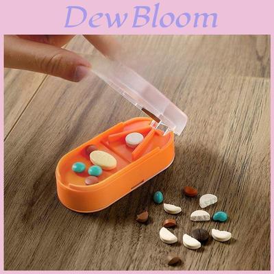 Plastic Pill Cutter And Divider Box With Cover For Home And Travel Use