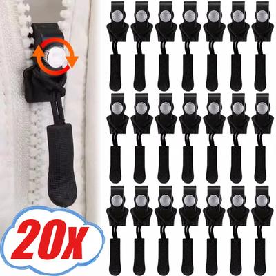 Zipper Repair Kit Universal Quick Instant Detachable Zipper Head Replacement Zipper Slider Pull for Jacket Bags Coat Free Sewing