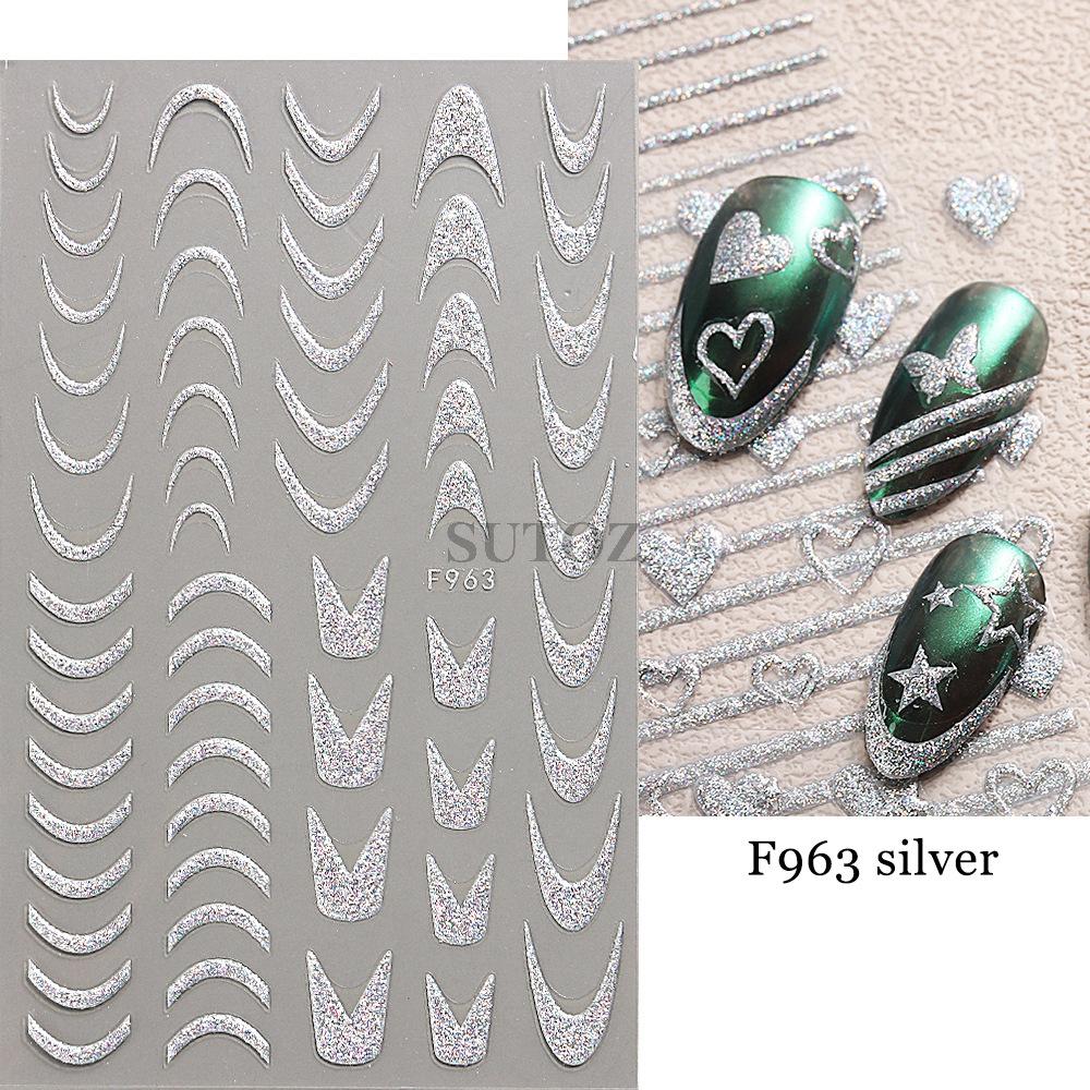 

Наклейка для ногтей, сверкающая полая пентаграмма, линии в форме сердца, линии, перья для укрепления ногтей, клей для задней части ногтей, наклейки для ногтей A