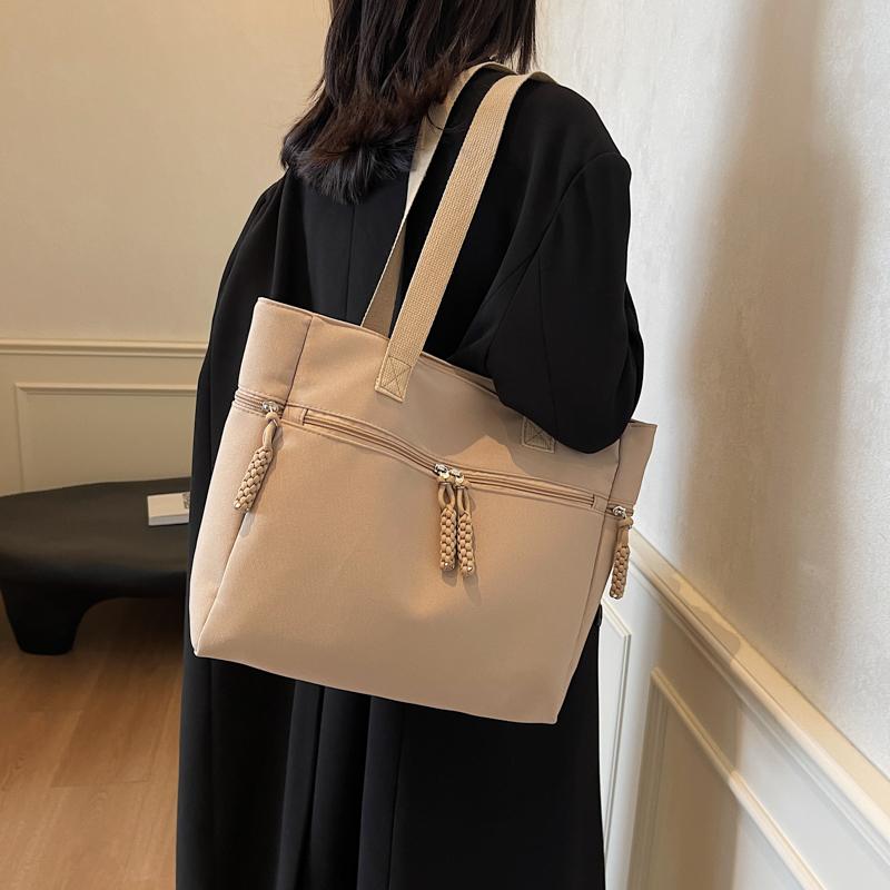 Geantă de culoare solidă Geantă de umăr pentru navetiști de capacitate mare Geantă tote pentru subrat