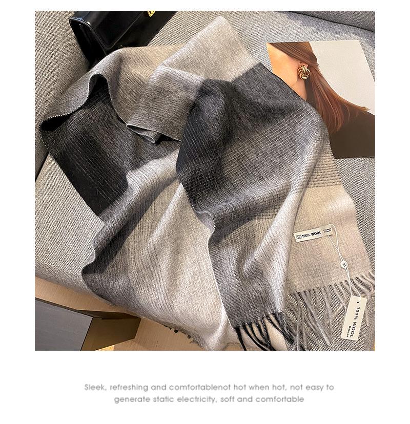 Cachecol de inverno de lã xadrez coreano - quente, versátil, à prova de vento, elegante para estudantes e meninas