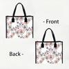 Boho Heart Floral Print Casual Tote Bag for Women Lightweight Shoulder Handbag for Daily Commute Shopping