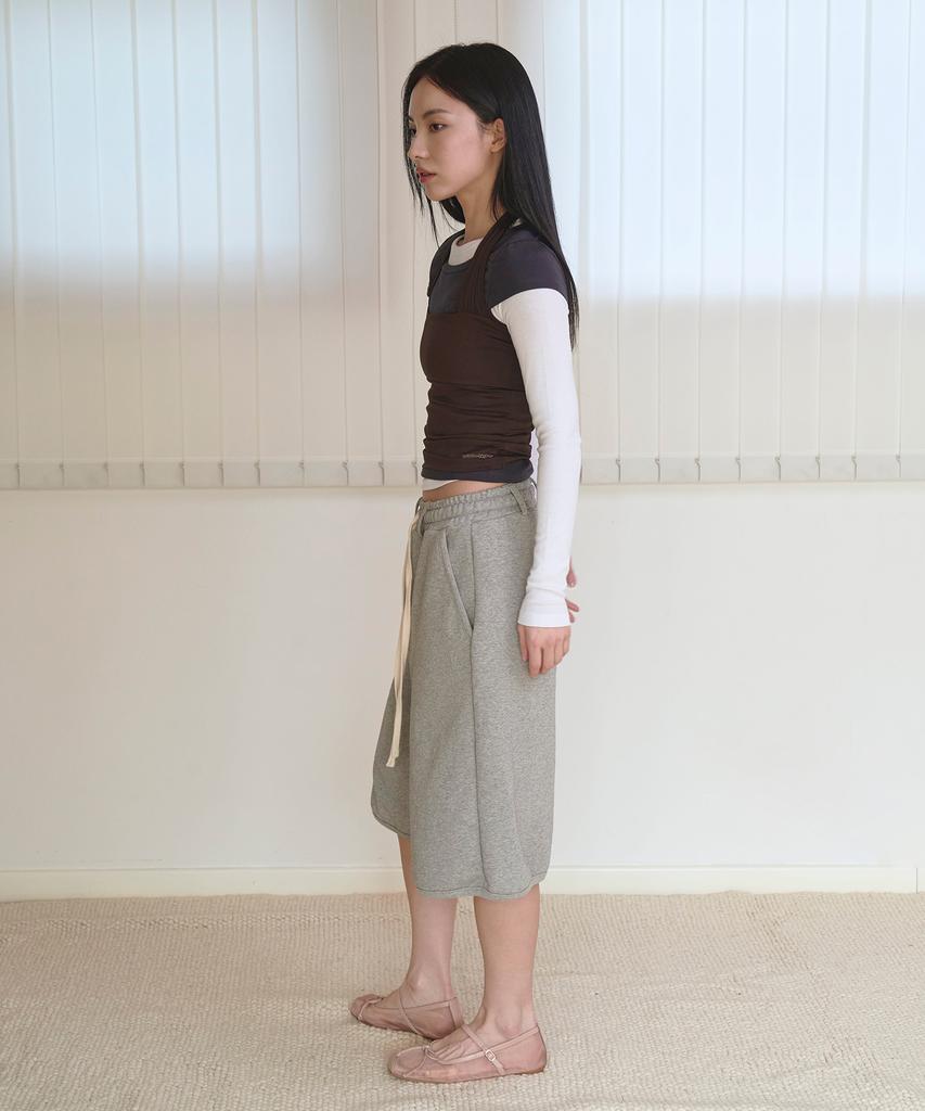 Uallong Cotton Bermuda Easy Shorts - Melange Gray