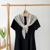 White Lace Shawl Fake Collar Hip Scarf Simple Flower Scarves  Female