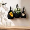 Thickened Cotton Rope Basket 3PCS Hanging Woven Storage Basket, Wall-mounted Organizer Wall Vegetable Pouches, Boho Multi-functional Bag for