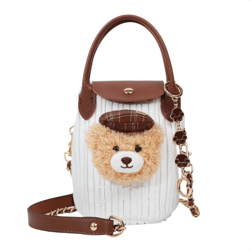 

DIOR [Customized Cosmetic Bag] Bear Niche Trendy Advanced Cute Simple Fashion Versatile Classic Exquisite Storage Portable Polyester Fiber белый