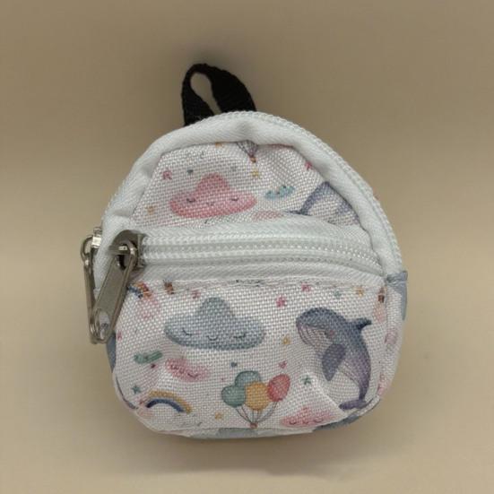Mini Backpack Coin Purse, Scratch Resistant Zippered Compartment Keychain Bag, Waterproof Oxford Cloth Earphone Case