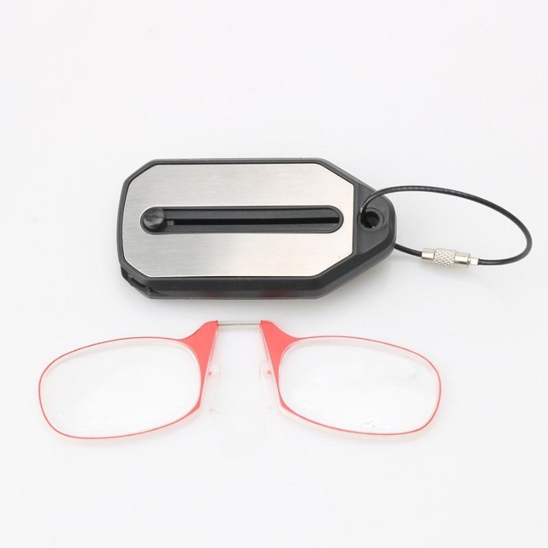 Nose Clip-on Reading Glasses Folding Legless Ultralight Keychain Glasses Men Women Mini Portable Presbyopic Glasses