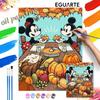 Mickey Minnie Thanksgiving Pumpkin Oil Painting Kit Digital Painting Art Handmade Diy Home Room Decorations