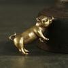 Retro Copper Chinese 12 Zodiac Pig Statue Home Decoration Antique Brass Lucky Animal Figurines Small Table Desk Ornaments