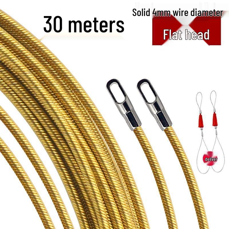 Elektriker Drahtzieher: Stahlfeder-Einziehband für verdeckte Glasfaserkabel mit Flachkopf