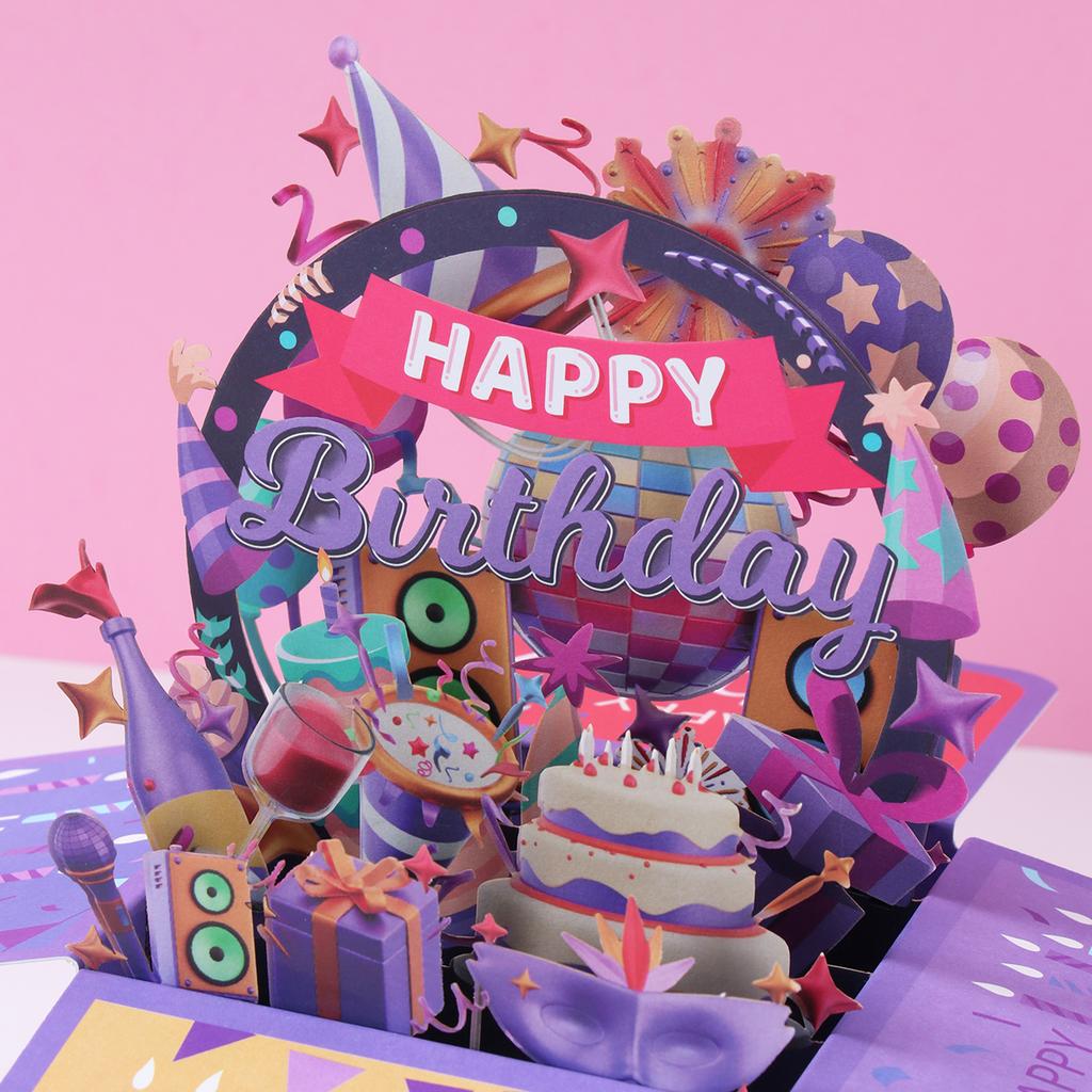 Pop-Up Birthday Greeting Card Happy Birthday Party Decorations for Home Greeting Card Gender Reveal Baby Shower Party Supplies