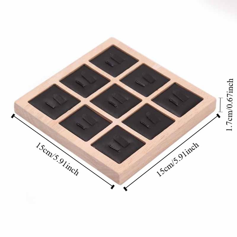 9 Grids Wooden Jewelry Show Props Ring Holder Case Wedding Ring Box Earrings Rings Organizer  Women