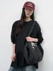 General Idea Loose Fit Ruffle Jersey Dress [Black] / Wbe3L15502
