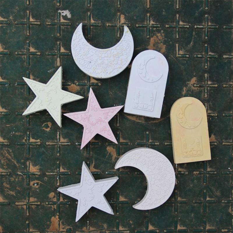 Silicone Molds Moon Molds Handmade DIY Soap Baking Molds Star Shaped Castings Molds Resin Molds for Candle Making